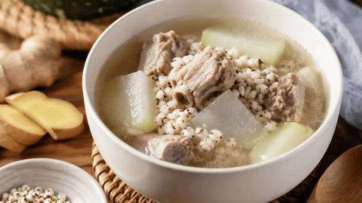 冬瓜薏米汤,适合夏天餐桌上的清爽味
