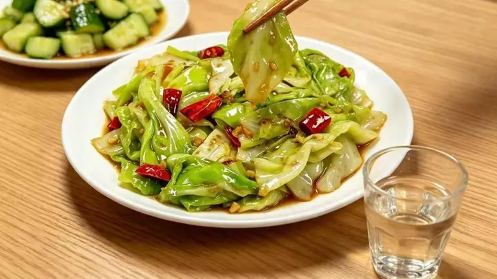 炝炒莲白不出水秘诀:脆嫩香辣,下饭神器