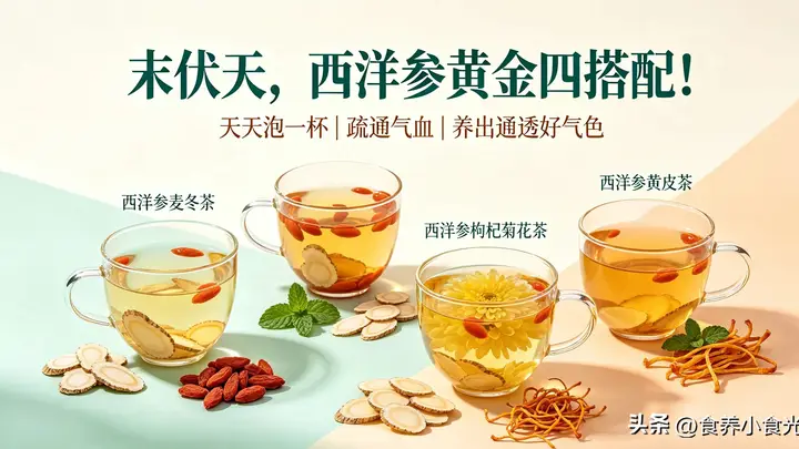 8月X日(末伏)X地养生茶鉴会启幕 西洋参巧配食材泡出好气色