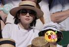 章子怡携儿女观赛温网 周杰伦昆凌费德勒三人合照