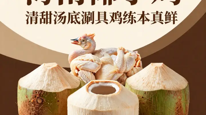 海南椰子鸡:三个椰子一只鸡,清甜汤底涮出鸡肉的本真鲜