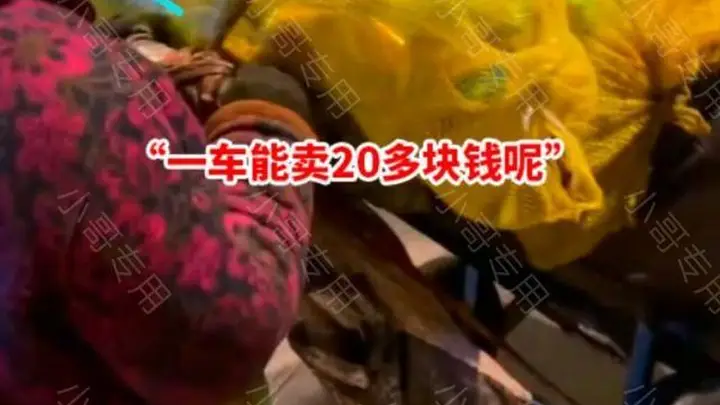老大妈凌晨街头拾荒,卖一车赚20多块,老人:我得替孩子还钱!