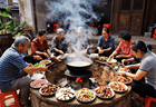 刀削面的“北方面食豪迈”：弧形削刀，削出柳叶形态！