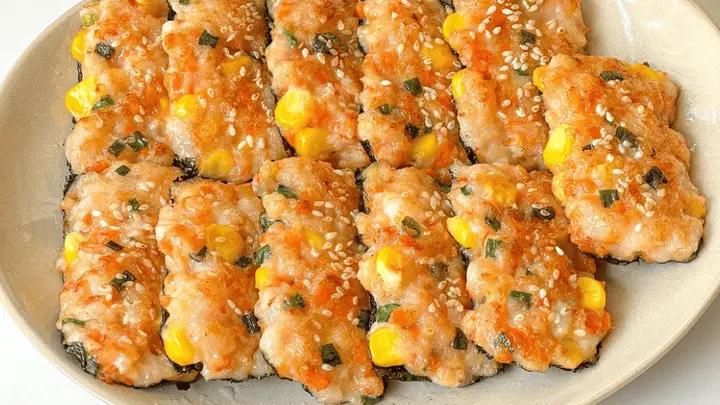 一口鲜香,满嘴家的味道——海苔鲜虾饼