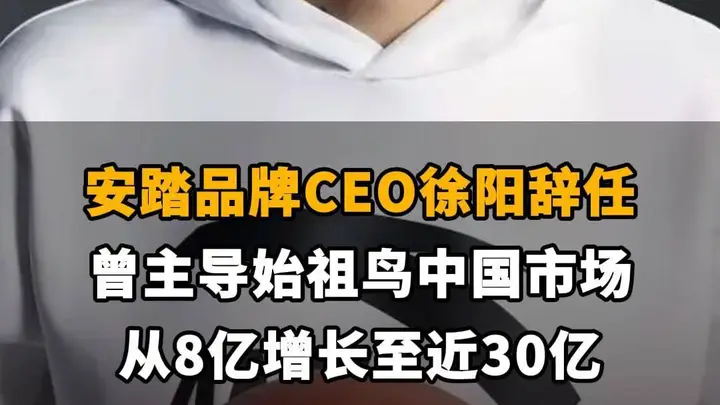 【安踏品牌CEO徐阳辞任，曾主导始祖鸟中国市场从8亿增长至近30亿】