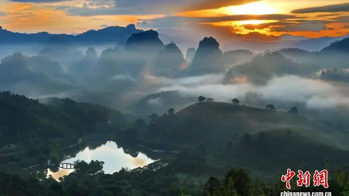 惊艳！武夷山国家公园云海日出波澜壮阔 美景如画
