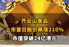 【齐云山食品上市首日股价飙涨210%，市值突破24亿港元】
