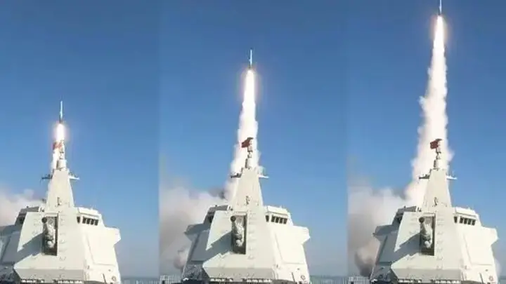 055当面射了一枚鹰击-20,美日七国军演仓促收场